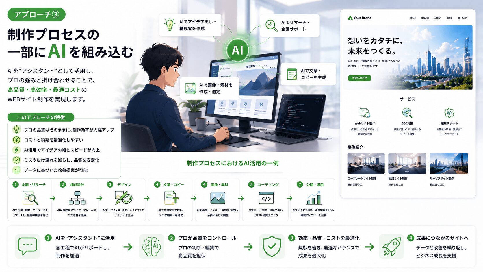 アプローチ③制作プロセスの一部にAIを組み込む