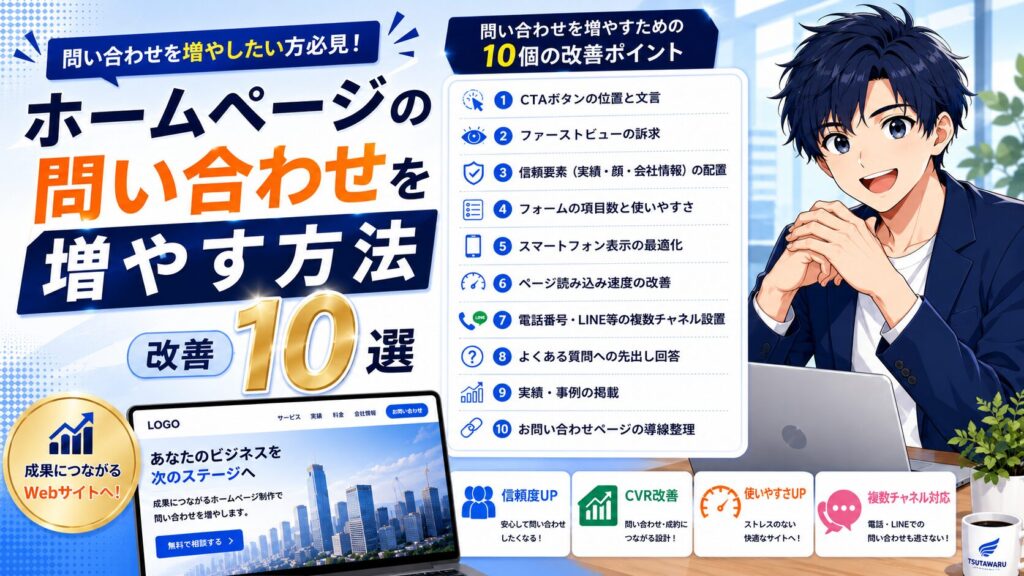 ホームページの問い合わせを増やす方法【改善10選】