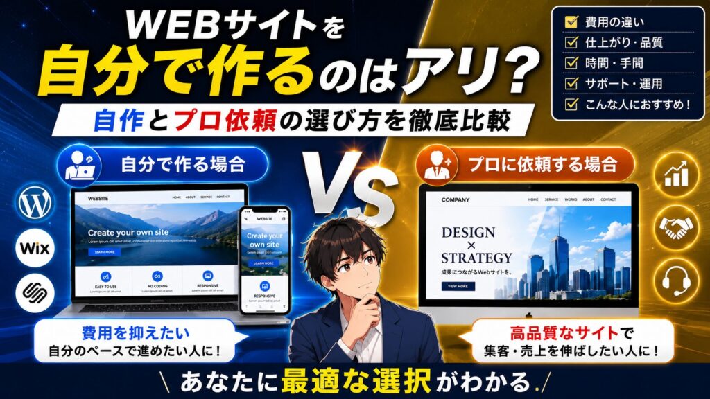 WEBサイトを自分で作るのはアリ？自作とプロ依頼の選び方を徹底比較