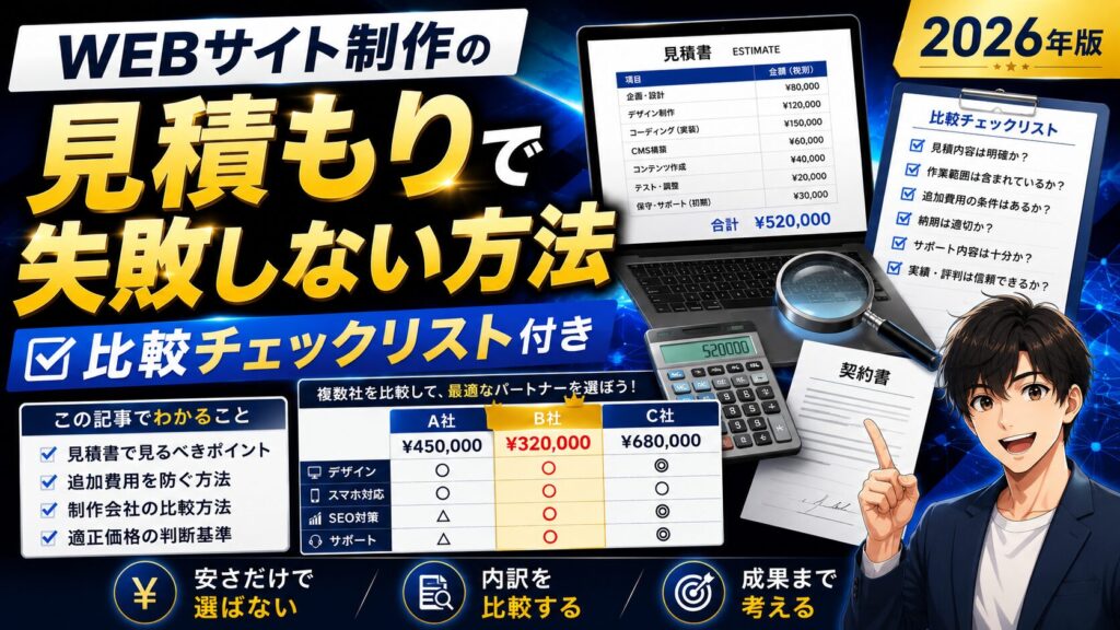 WEBサイト制作の見積もりで失敗しない方法【比較チェックリスト付き】